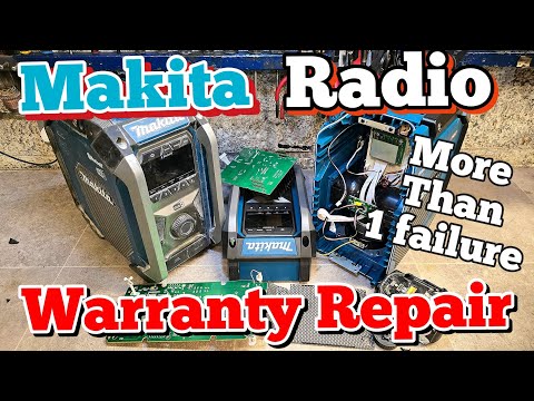 Repairing a Makita MR007G 40 volt site radio under warranty. Problem solving the faulty component.