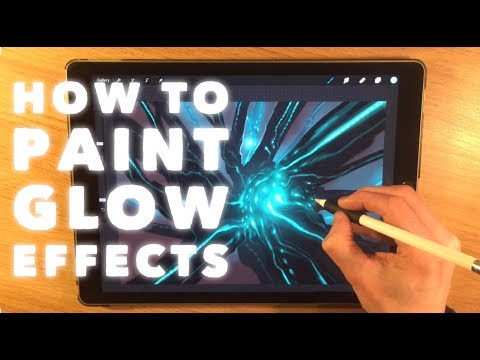 iPad painting tutorial - HOW TO PAINT A GLOW EFFECT, created in Procreate