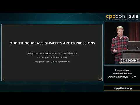CppCon 2018: Ben Deane “Easy to Use, Hard to Misuse: Declarative Style in C++”