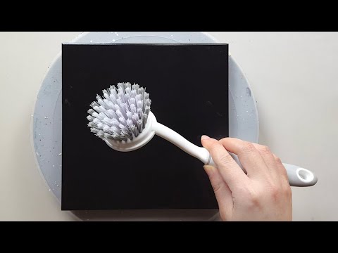 (1013) How to Paint a Dandelion with a Cleaning Brush | Easy painting ideas | Designer Gemma77
