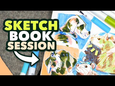 Filling a Sketchbook Page (with my FAVOURITE markers!) Ohuhu markers