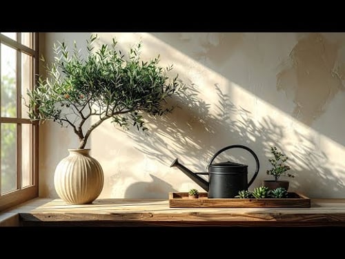 Still Life TV Art Screensaver for the Frame TV Olive Branches in the Afternoon Light