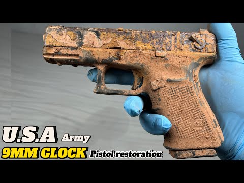 USA army 9mm GLOCK pistol restoration, USA Army pistol 9mm Glock pistol restoration, Gun restoration