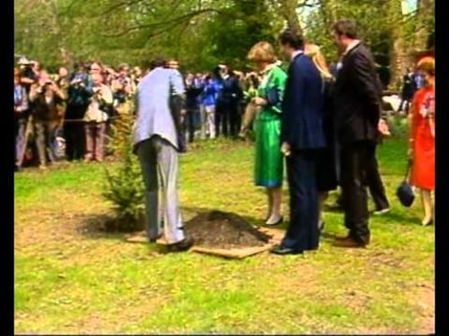 Prince Charles and Princess Diana at a pre-wedding event