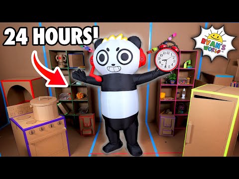 We Spend 24 HOURS Inside a Cardboard Room!