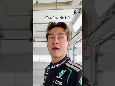 George pranks Lando at the F1 Photoshoot 😭 #georgerussell #landonorris #mercedes #f1