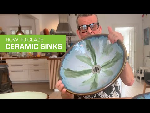 122. How to Glaze a Ceramic Sink - Final steps of my Wheel Thrown Pottery sinks