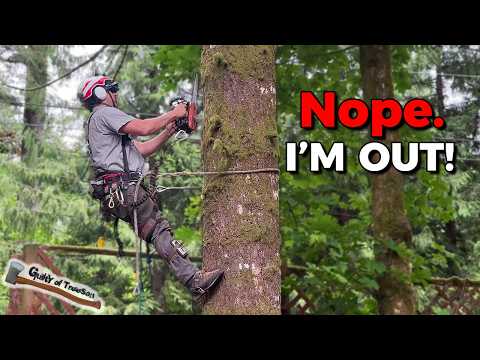 Randy CHICKENED OUT Halfway up this tree!