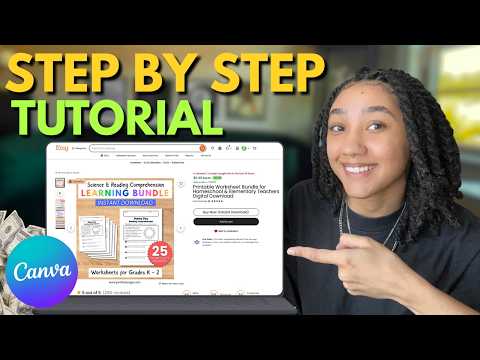 How I Make Etsy Listing Covers in Canva for Printables (Full Step by Step Tutorial)