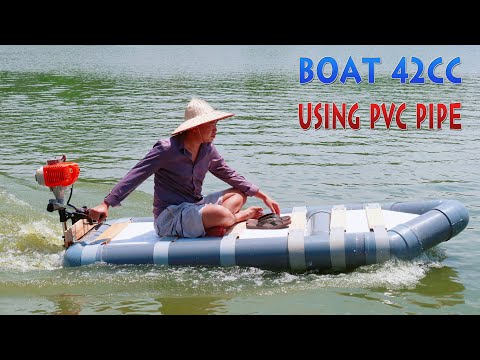 DIY Boat Build with PVC Pipe and 42cc 2-Stroke Engine – How to Make at Home
