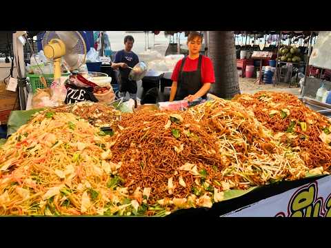 Only $0.70! Asian Master Chef Cooking 5 Types of Fried Noodles Non Stop | Thai Street Food