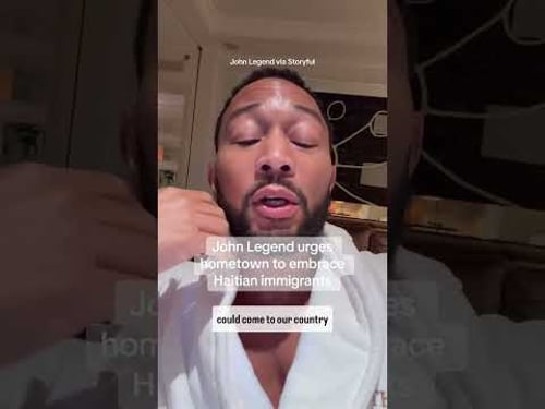 'Nobody's eating cats and dogs': John Legend urges hometown to embrace Haitian immigrants