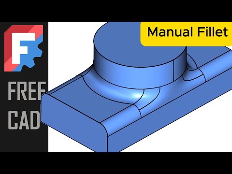 FreeCAD 1.0 Create Manual Fillet Using Blend Surface.