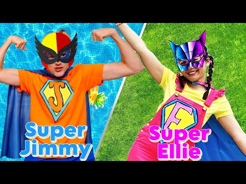 24 Hour Superhero Challenge Ellie vs Jimmy with DIY Costumes | Ellie Sparkles Show