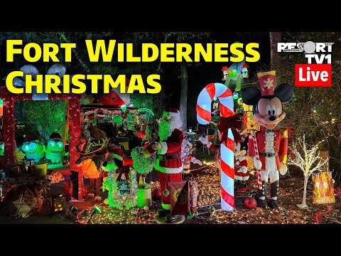 🔴Live: Amazing Christmas Decorations at Fort Wilderness Campground - Walt Disney World - 12-22-25