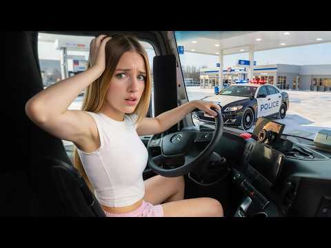 Solo Female Truck Driver | First Police Check on the Road