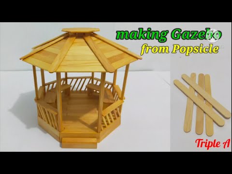 How to make popsicle stick Gazebo. diy