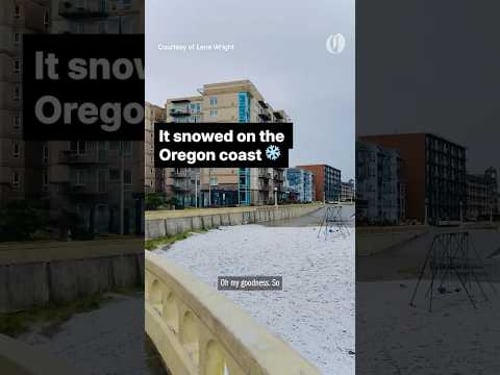 It snowed on the Oregon coast