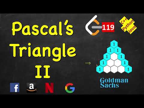 Pascal's Triangle ii | LeetCode 119 | C++, Java, Python