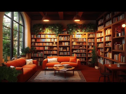 Cozy Jazz at Bookstore Cafe Ambience for Study, Relaxing, Focus & Work | Slow Jazz Playlist