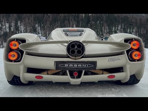 NEW Pagani Utopia in St.Moritz on The I.C.E (2024) Start Up & Nice V12 Sound!