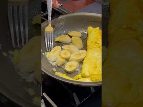 Yummy Fried Bananas and Easy Cheese Omelette! 🍌🍳 | Breakfast #shortsvideo #shorts #banana #omelette