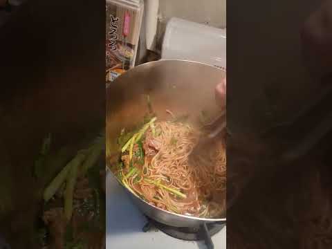 Buckwheat Noodles With BeefRibs,Chinese Chives& BBQ Roasted Pork, Chicken Brooth& Roasted Sesame Oil