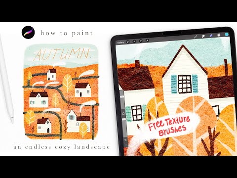 let's paint a cozy landscapes π Illustration tutorial. Procreate tips and tricks for beginners