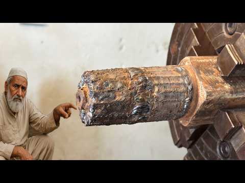 A Mechanic Does Great Repairing Of Tractor Trolley Axle Shaft That Is Wonderful Repair For Evertime