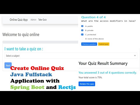 Java Fullstack: Create Online Quiz Application with Spring Boot and Reactjs