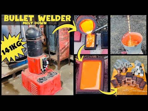 141 KG Bullet Welder Melt Down - Scrap Yard Salvage - ASMR Metal Melting - BigStackD Bulk Bars