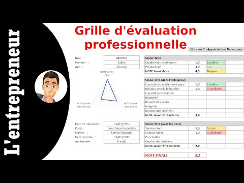 Faire une grille d'évaluation professionnelle sur Excel
