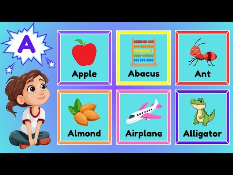 ABC Flashcards for Toddlers | Learn Alphabet Words A to Z | Babies First Words