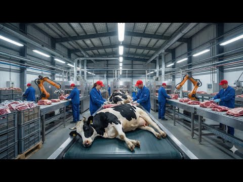 Inside a Modern Beef Processing Factory: From American Cow to Premium Beefsteak (Full Process)
