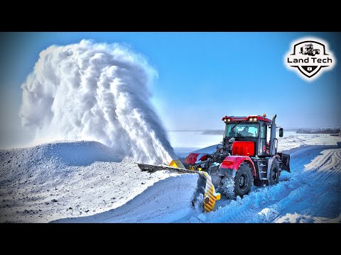 Кировец К-525 чистит снег! Тест нового ходоуменьшителя!