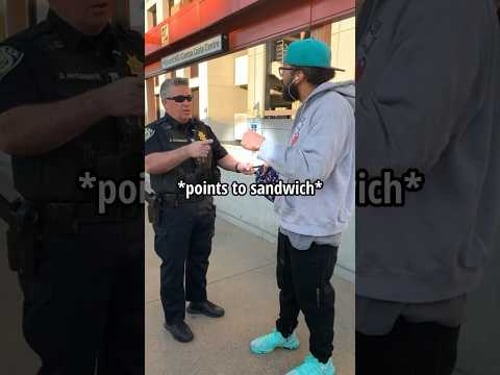Bodycam: Man arrested for eating a sandwich