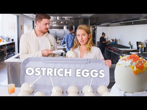Pro Chef Learns How to Cook Ostrich Eggs | Bon Appétit