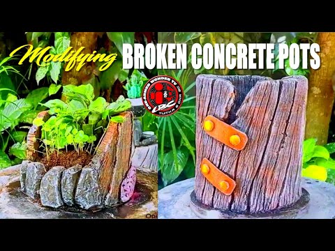 MODIFYING BROKEN CEMENT POTS | DIY | RELOAD | МОДИФИКАЦИЯ РАЗБИТЫХ ЦЕМЕНТНЫХ ГОРШКОВ