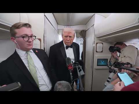 President Trump Gaggles with Press on Air Force One En Route Palm Beach, FL, Jan. 31, 2026