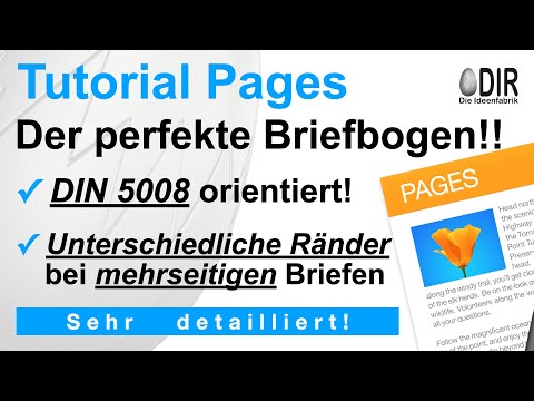 Mac Tutorial Pages deutsch: Briefbogen nach DIN 5008 mit unterschiedlichen Rändern durch einen Trick