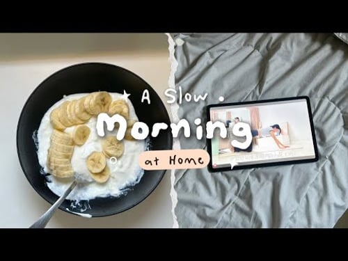 Morning routine for slow day | Learn Japanese,eat healthy,selfcare