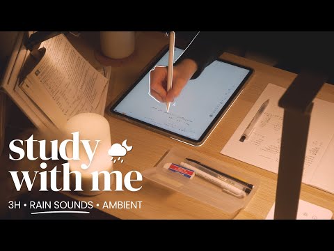 3-HOUR STUDY WITH ME 🌧️ on a Rainy Night | ✍️ Real Background Noise | ☔ Rain Sounds | Pomodoro 50-10