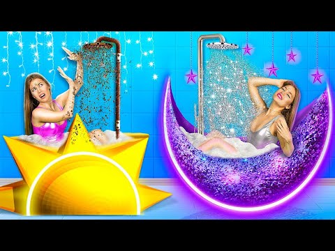 デイガールvsナイトガール! 双子の秘密の部屋を作ろう