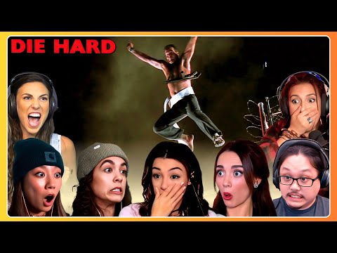 TOP McClane's FIRE HOSE Rooftop Escape Reactions | Die Hard (1988) Movie Reactions Compilation