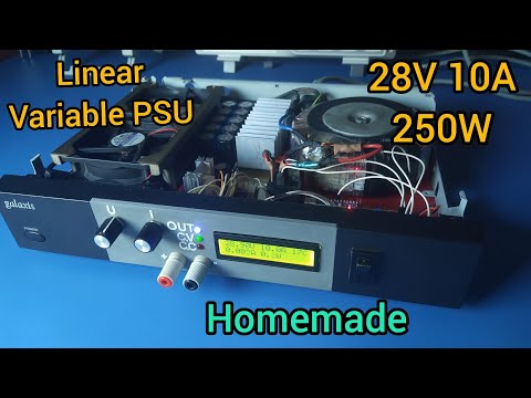 Homemade linear bench power supply 0-28V 0.01-10A 250W!