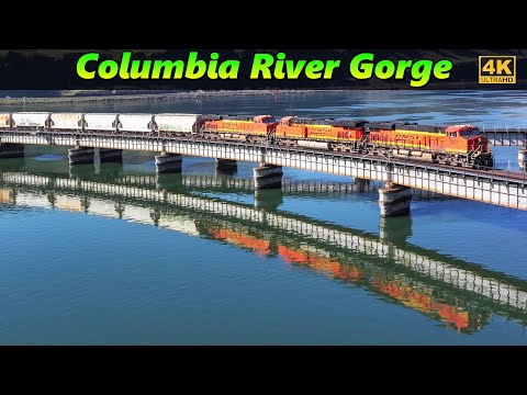 Mighty Columbia River Gorge Trains (4K) | March 15, 2024