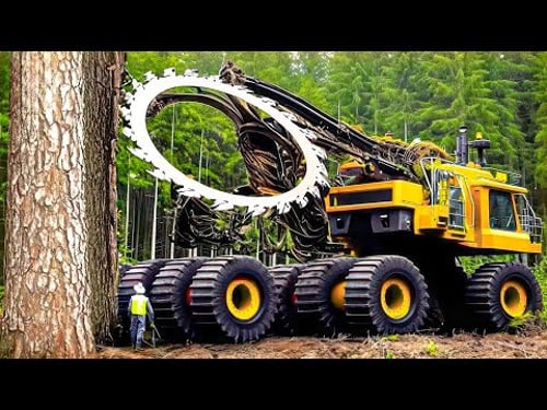 Extreme Dangerous Fastest Big Chainsaw Cutting Tree Machines | Monster Stump Removal Excavator #63