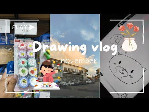 Drawing vlog | business card, sticker sheet, thank you card, jigsaw puzzle & self care
