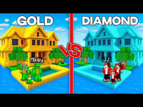 Mikey vs JJ Family LUXURY Island House Build Battle in Minecraft (Maizen)