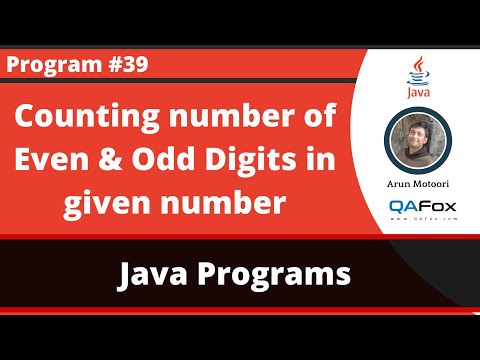 Java program to count the number of even and odd digits in the given number